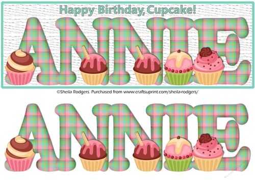 CUPCAKE TARTAN NAMES - ANNIE
