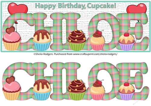 CUPCAKE TARTAN NAMES - CHLOE