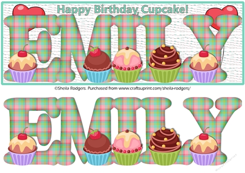 CUPCAKE TARTAN NAMES - EMILY