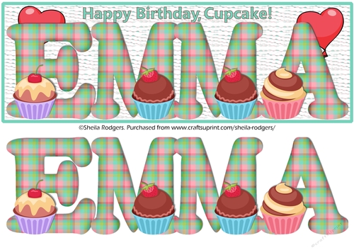 CUPCAKE TARTAN NAMES - EMMA