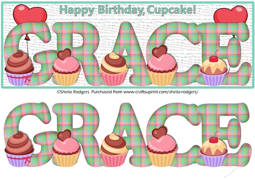 CUPCAKE TARTAN NAMES - GRACE