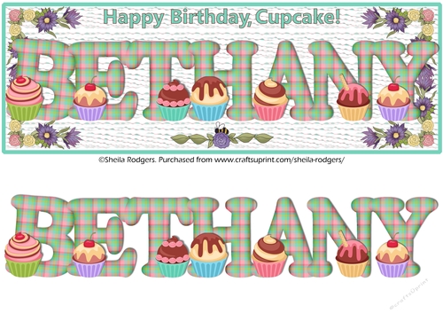 CUPCAKE TARTAN NAMES - BETHANY