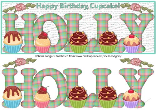 CUPCAKE TARTAN NAMES - HOLLY