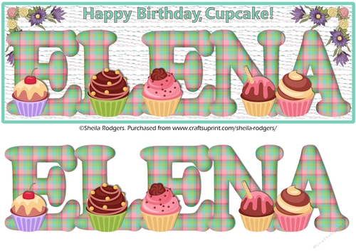 CUPCAKE TARTAN NAMES - ELENA