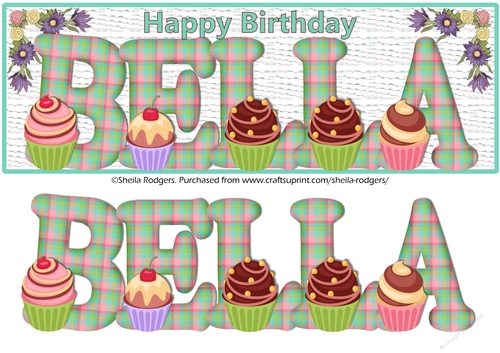 CUPCAKE TARTAN NAMES - BELLA