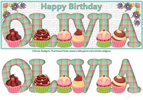 CUPCAKE TARTAN NAMES - OLIVIA