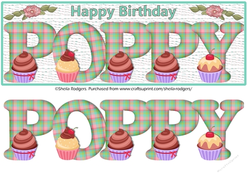 CUPCAKE TARTAN NAMES - POPPY