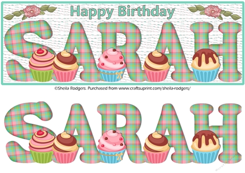 CUPCAKE TARTAN NAMES - SARAH