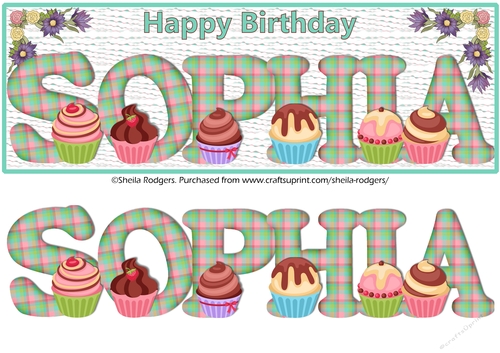 CUPCAKE TARTAN NAMES - SOPHIA