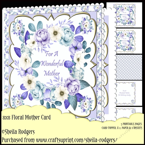 8X8 FLORAL MOTHER CARD