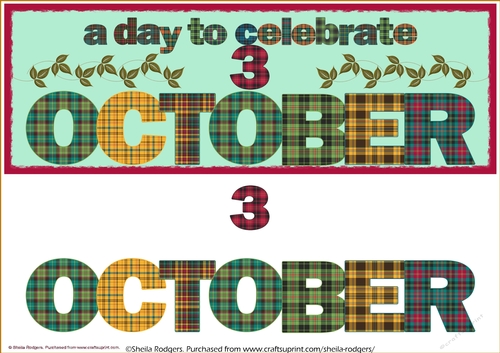 DAY OF THE YEAR - OCTOBER 3