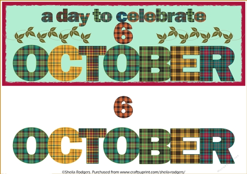 DAY OF THE YEAR - OCTOBER 6