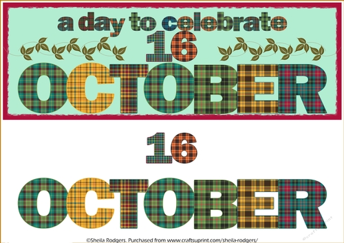 DAY OF THE YEAR - OCTOBER 16