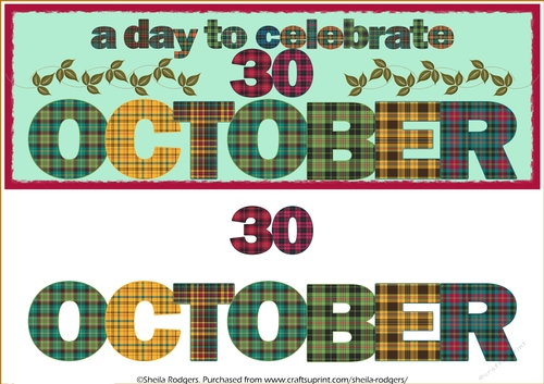 DAY OF THE YEAR - OCTOBER 30