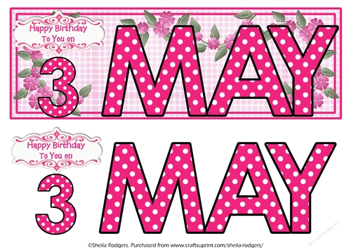 DAY OF THE YEAR FEMALE - MAY 3