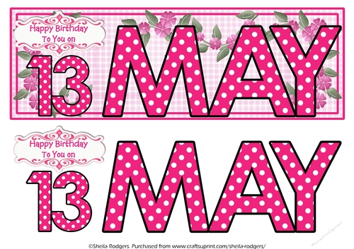 DAY OF THE YEAR FEMALE - MAY 13