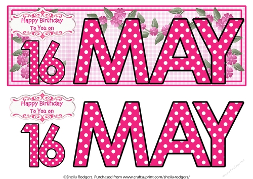 DAY OF THE YEAR FEMALE - MAY 16
