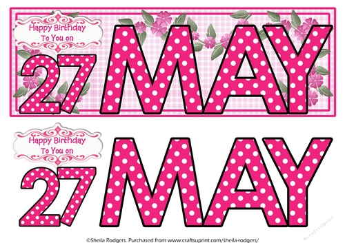 DAY OF THE YEAR FEMALE - MAY 27