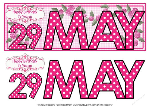 DAY OF THE YEAR FEMALE - MAY 29