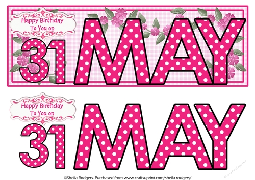 DAY OF THE YEAR FEMALE - MAY 31