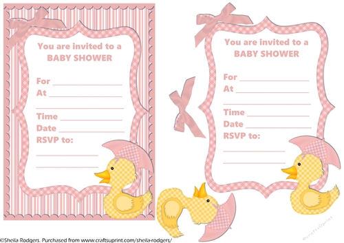 Duckling Baby Shower Invitation - Girl