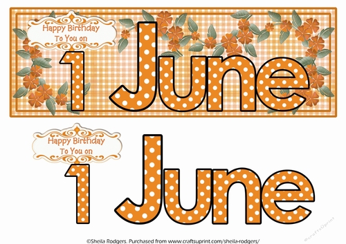 DAY OF THE YEAR FEMALE - JUNE 1