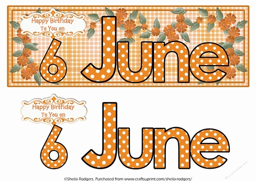 DAY OF THE YEAR FEMALE - JUNE 6