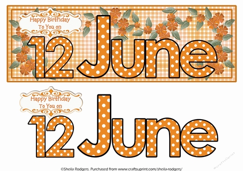 DAY OF THE YEAR FEMALE - JUNE 12