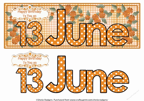 DAY OF THE YEAR FEMALE - JUNE 13