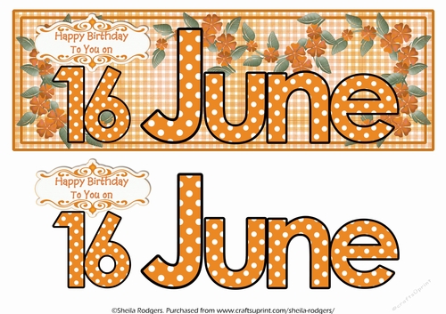 DAY OF THE YEAR FEMALE - JUNE 16