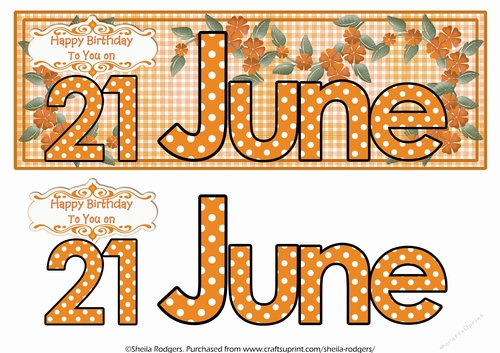 DAY OF THE YEAR FEMALE - JUNE 21