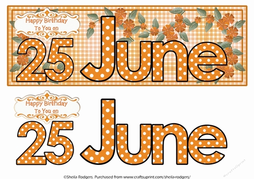 DAY OF THE YEAR FEMALE - JUNE 25