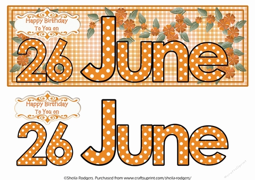 DAY OF THE YEAR FEMALE - JUNE 26