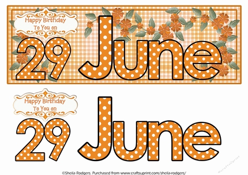 DAY OF THE YEAR FEMALE - JUNE 29