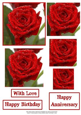 Wet Red Rose Twisted Pyramid