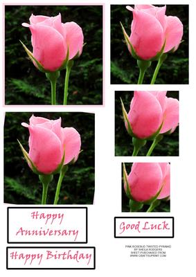 Pink Rosebud Twisted Pyramid