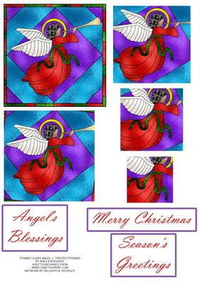 Stained Glass Angel 2 Twisted Pyramid