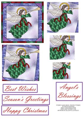 Stained Glass Angel Twisted Pyramid