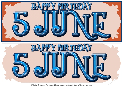 DAY OF THE YEAR - MALE - JUNE 5