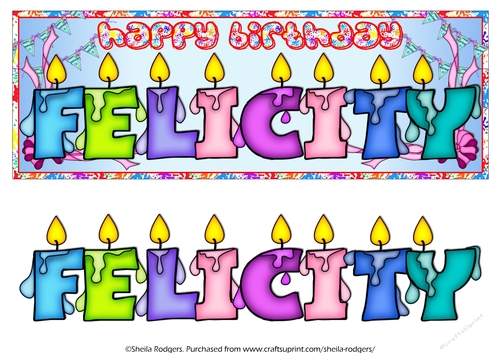 BIRTHDAY CANDLES NAMES - FELICITY