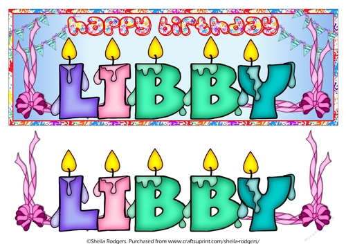 BIRTHDAY CANDLES NAMES - LIBBY