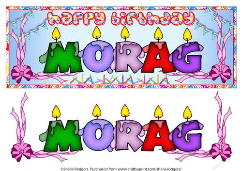BIRTHDAY CANDLES NAMES - MORAG