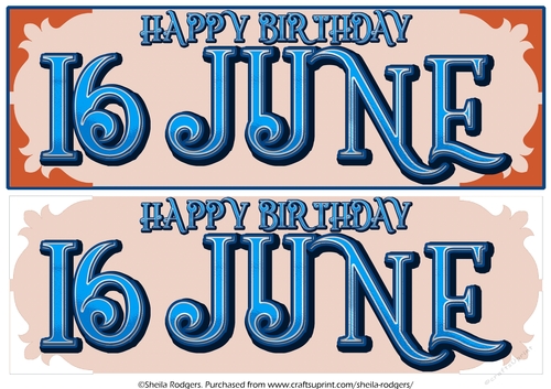 DAY OF THE YEAR - MALE - JUNE 16