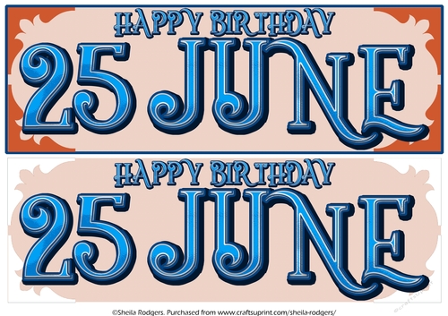 DAY OF THE YEAR - MALE - JUNE 25