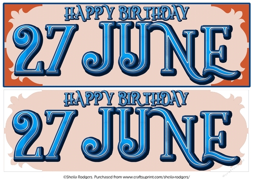 DAY OF THE YEAR - MALE - JUNE 27