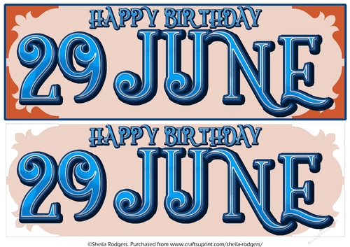DAY OF THE YEAR - MALE - JUNE 29