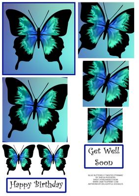 Blue Butterfly Twisted Pyramid