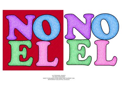 Glitter Noel on Red