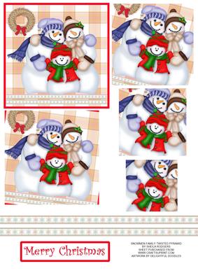 Snowmen Family Twisted Pyramid