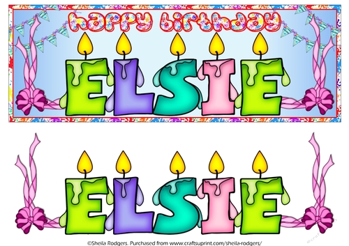 BIRTHDAY CANDLES NAMES - ELSIE